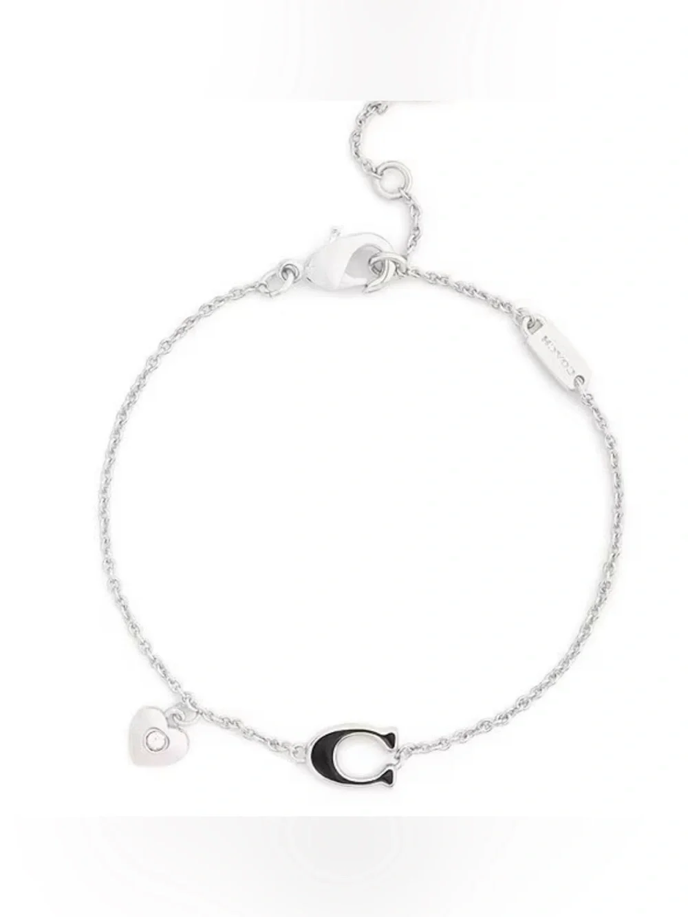 COACH Signature C Heart and Rexy   Strand Line Bracelet.